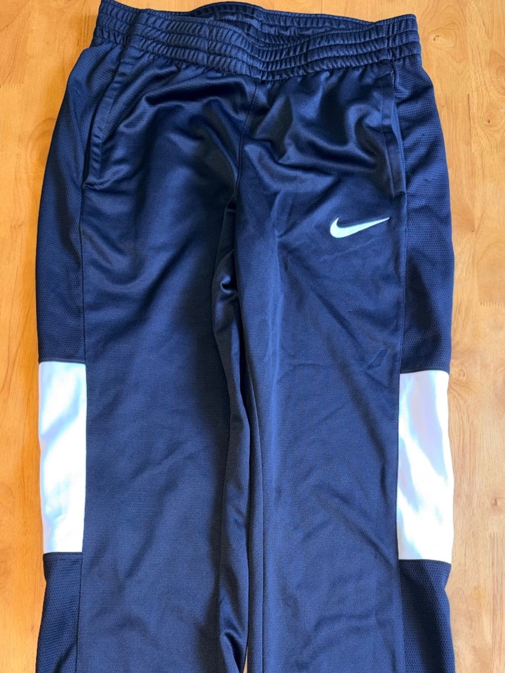 Nike Dri-FIT Mens Black White Mesh Track Pants Straight Leg Size M 429